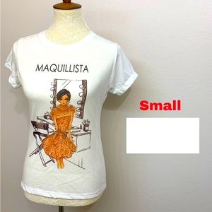 🛍️White graphic MAQUILLISTA/ Makeup Artist t-shirt tee